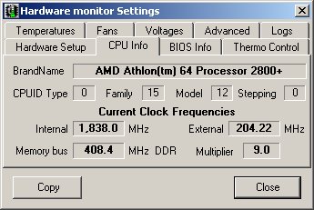 HMonitor - CPU Info